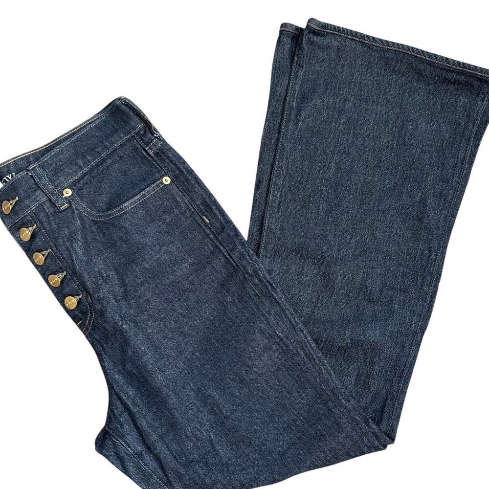 J. Crew Button-Fly High-Rise Wide-Leg Jeans in Dark Indigo - Picture 6 of 8